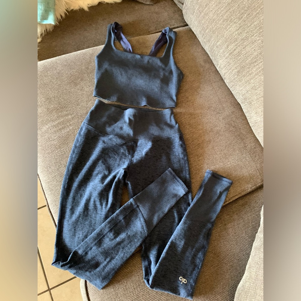 Alo yoga navy Blue Activewear Set set  size xs